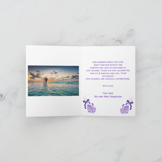 Blush Lavender Wedding Dankeskarte (Innenseite)