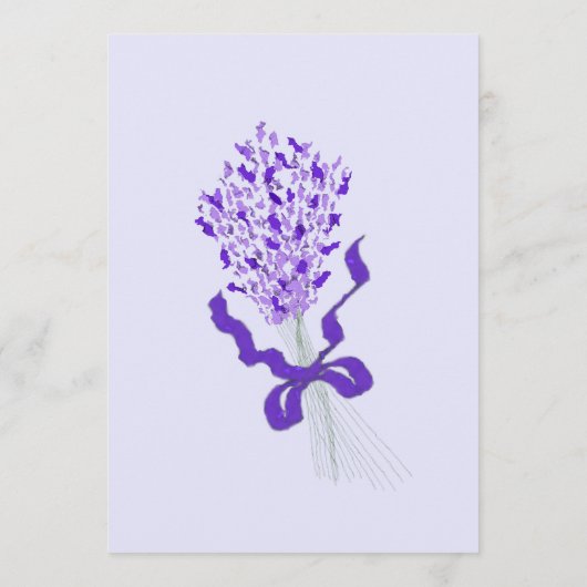 Blush Lavender Wedding Menükarte (Rückseite)