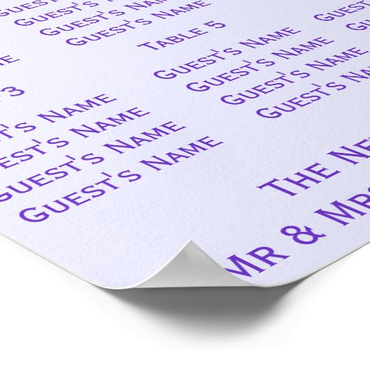 Blush Lavender Wedding Poster (Ecke)