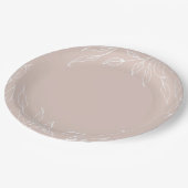 Blush Leaf Motif Erntedank Party Pappteller (Schrägansicht)