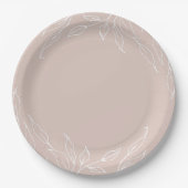 Blush Leaf Motif Erntedank Party Pappteller (Vorderseite)
