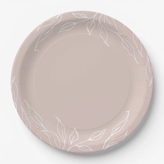 Blush Leaf Motif Erntedank Party Pappteller (Vorderseite)