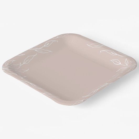 Blush Leaf Motif Erntedank Party Pappteller (Gewinkelt)