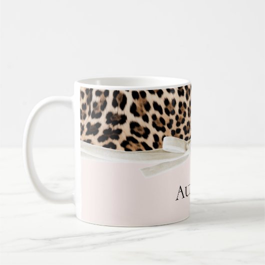 Blush Leopard White Bow Kaffeetasse (Links)