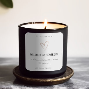 Blush Liebe Herz Werden Sie mein Blumengeschenk fü Quadratischer Aufkleber