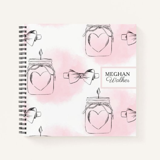 Blush-Liebe | Personalisiertes SpiralNotebook Notizblock (Vorderseite)