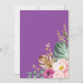 Blush Lila Blumenwald Safari Girl Baby Dusche Dankeskarte (Rückseite)