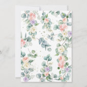 Blush Lilac Blumengrün Elephant Babydusche Einladung (Rückseite)