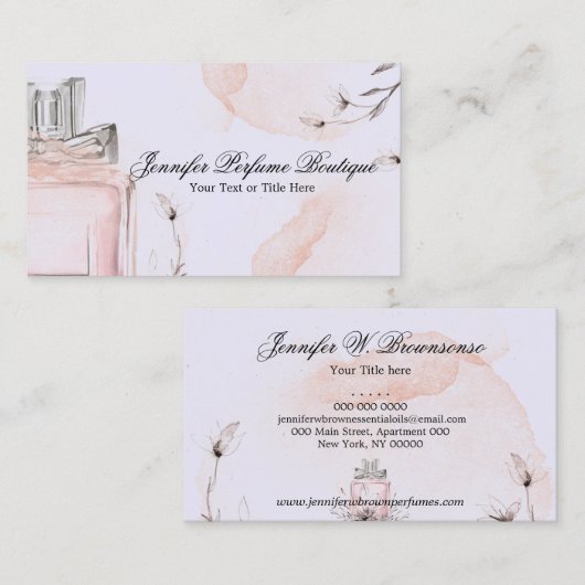 Blush Lilac Classy Perfume Essential Oils Visitenkarte (Vorne/Hinten)