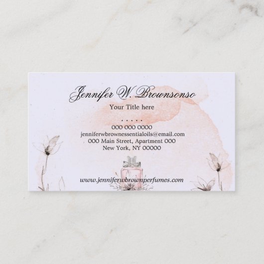 Blush Lilac Classy Perfume Essential Oils Visitenkarte (Rückseite)