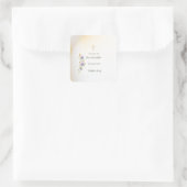 Blush & Lilac Floral, Gold Cross Taufen Aufkleber (Tasche)