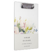 Blush Lilac Wasserfarbe Rose Blumenstrauß Business Klemmbrett (Rechts)