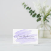 Blush Lilac Watercolor Swash Visitenkarte (Stehend Vorderseite)