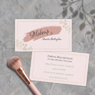 Blush Linen Sage Luxus-Make-up-Artist Visitenkarte