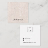 BLUSH LINEN STREUCHTS STUD EARRING DISPLAY QUADRATISCHE VISITENKARTE (Vorne/Hinten)