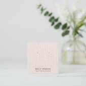 BLUSH LINEN STREUCHTS STUD EARRING DISPLAY QUADRATISCHE VISITENKARTE (Stehend Vorderseite)