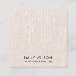 BLUSH LINEN STREUCHTS STUD EARRING DISPLAY QUADRATISCHE VISITENKARTE