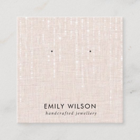 BLUSH LINEN STREUCHTS STUD EARRING DISPLAY QUADRATISCHE VISITENKARTE (Vorderseite)