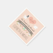 Blush Love Bird Dove Wedding Serviette (Ecke)