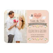Blush Love Birds Dove Save the Date Magnet (Horizontal)