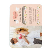 Blush Love Birds Dove Save the Date Magnet (Vertikal)