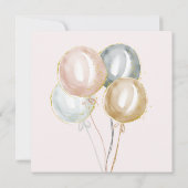 Blush Magical Whales Balloons Einladung zum Geburt (Rückseite)