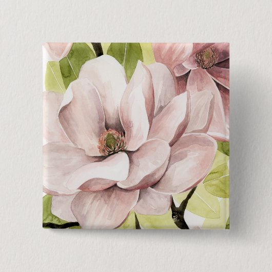 Blush Magnolia Blume Button (Vorderseite)