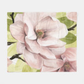 Blush Magnolia Blume Fleecedecke (Vorderseite (Horizontal))