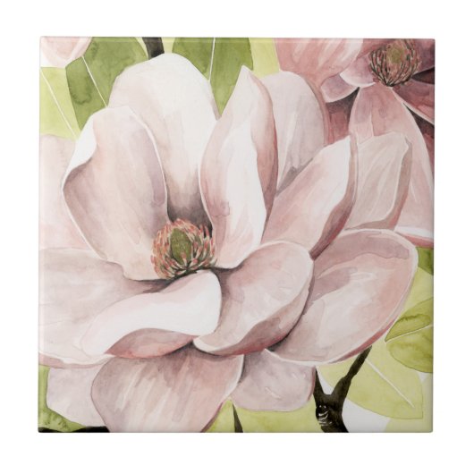 Blush Magnolia Blume Fliese (Vorderseite)