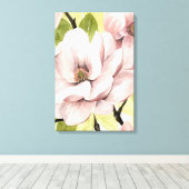 Blush Magnolia Blume Leinwanddruck (Insitu (Holzboden))