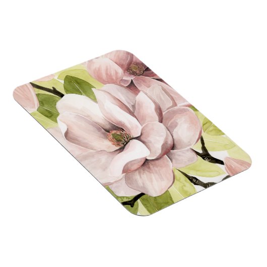 Blush Magnolia Blume Magnet (Rechte Seite)