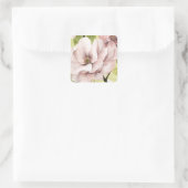 Blush Magnolia Blume Quadratischer Aufkleber (Tasche)