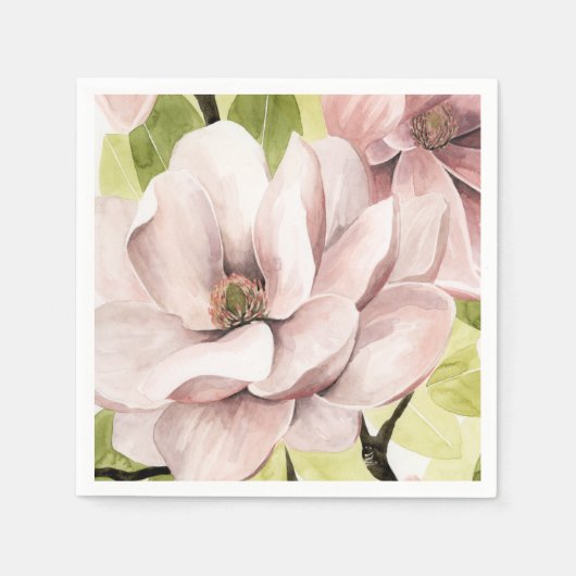 Blush Magnolia Blume Serviette (Vorderseite)