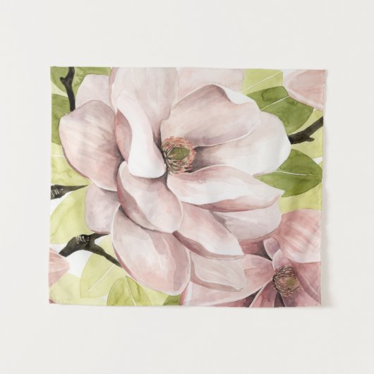 Blush Magnolia Blume Wandteppich (Vorderseite (Horizontal))