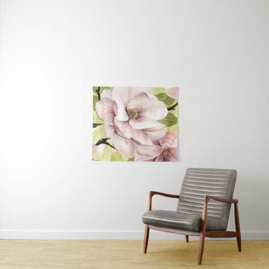 Blush Magnolia Blume Wandteppich (Beispiel (Horizontal))