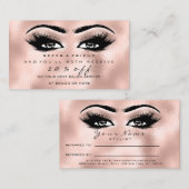 Blush Makeup Lashes Empfehlungskarte (Vorne/Hinten)