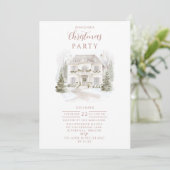 Blush Manor Weihnachten Einladung (Stehend Vorderseite)