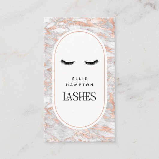 Blush Marble Arch Lashes Schönheit individuell ein Visitenkarte (Vorderseite)