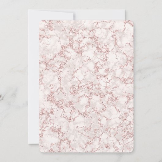 Blush Marble Geometric Bridal Dusche Einladung (Rückseite)