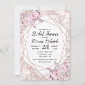 Blush Marble Geometric Bridal Dusche Einladung (Vorderseite)