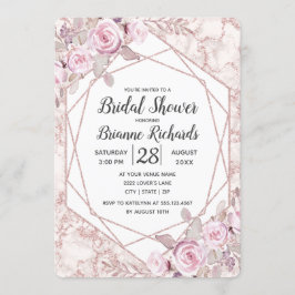 Blush Marble Geometric Bridal Dusche Einladung
