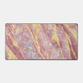 Blush Marble Opal & Gold Glitzer Monogram Niedlich Schreibtischunterlage (Vorderseite)