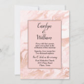 Blush Marbled Wedding Einladung (Vorderseite)