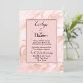 Blush Marbled Wedding Einladung (Stehend Vorderseite)