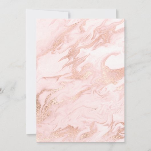 Blush Marbled Wedding Einladung (Rückseite)