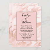 Blush Marbled Wedding Einladung (Vorne/Hinten)