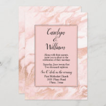 Blush Marbled Wedding Einladung