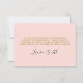 Blush-Marine danke-Karte, Blumen-Baby-Duschkarte Dankeskarte (Rückseite)