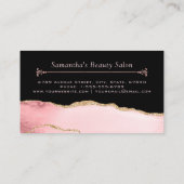 Blush-Marmor-Agate bildet künstlerischen Friseursa Visitenkarte (Rückseite)