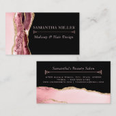 Blush-Marmor-Agate bildet künstlerischen Friseursa Visitenkarte (Vorne/Hinten)